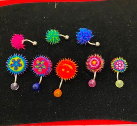 100 pcs--Belly Charms--Asst. Fuzzy Balls Jewelry--$0.99 pcs!