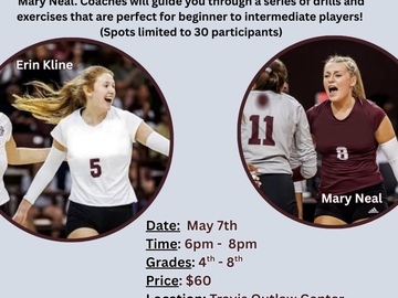 Oferta: Starkville Parks Mississippi State Volleyball Clinic (May 7th)