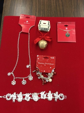 100 pcs-Christmas Jewelry-Necks, Bracelets, Earrings, Pins 
