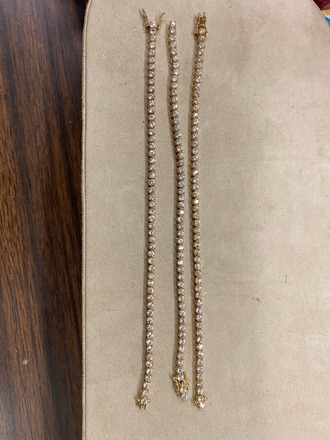 67 pcs--Cubic Zirconia Bracelets Plated 14kt Gold--$1.50 ea