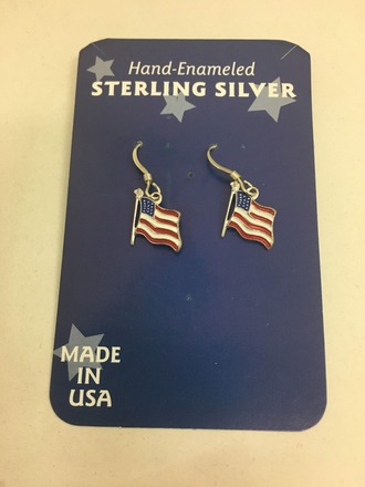 50 pairs-Genuine Sterling Silver Flag Earrings-$2 pair