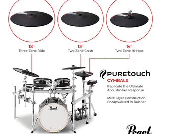 Selling with online payment: Pearl e/Merge e/Hybrid Electronic Drum Set with 22-inch Bass Drum
