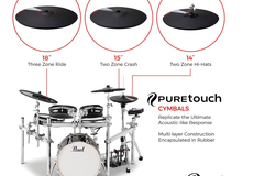 Selling with online payment: Pearl e/Merge e/Hybrid Electronic Drum Set with 22-inch Bass Drum