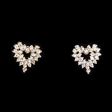 50 pairs-Swarovski Rhinestone Heart Earrings--$1.99 pair