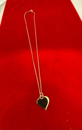 20 pcs-Sterling Silver Vermeil Heart Pendant-18" chain-$4.99ea