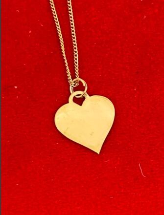 20 pcs-Sterling Silver Vermeil Heart Pendant-18" chain-$4.99ea