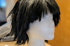 Selling with online payment: Short thick layered black wig