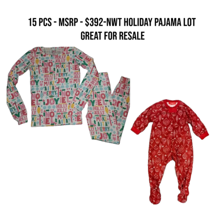 15 - NWT Kids Holiday Pajamas – The Children’s Place & Macy's 