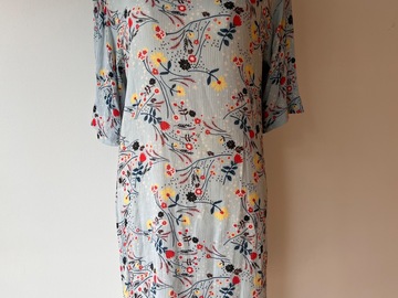 Selling: Pale Blue Floral Shirt Dress: Size XS