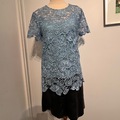 Selling: Kate Sylvester Lace/Embroided short sleeved.Baby Blue- Size Small