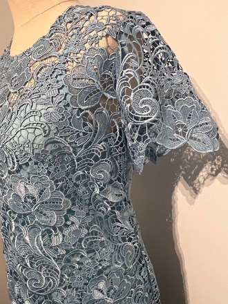 Kate Sylvester Lace/Embroided short sleeved.Baby Blue- Size Small