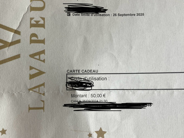 Vente: Carte cadeau La Vapeur - Dijon (50€)