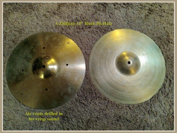 Selling with online payment: ZILDJIAN ROCK HI-HATS (PAIR) 14" (1980'S)