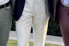 Selling with online payment: Sortino trousers | 34, cream, cotton, inc. matching belt