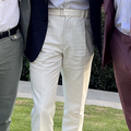 Selling with online payment: Sortino trousers | 34, cream, cotton, inc. matching belt