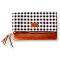 Bulk Lots: 100pc Liqudation Foldover Clutch; Buffalo ck w Faux Brown leather