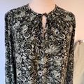 Selling: Sylvester Shift Dress- Black with green paisley print- Size Small