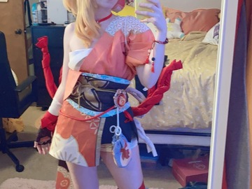 Selling with online payment: Yoimiya Genshin Impact FULL COSPLAY DokiDoki SR Small + shoes wig