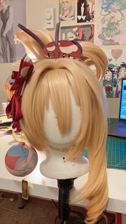 Yoimiya Genshin Impact FULL COSPLAY DokiDoki SR Small + shoes wig