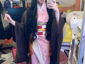 Selling with online payment: Nezuko Demon Slayer DokiDoki SR Cosplay + Shoes + Wig
