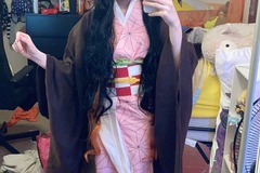 Selling with online payment: Nezuko Demon Slayer DokiDoki SR Cosplay + Shoes + Wig
