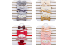 Bulk Lots: 700pcs. Hair Bow Headbands-Girl Hair Bows