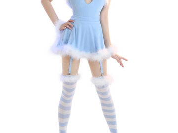 Selling with online payment: Bunny Girl Furry Heart Dress with Stockings