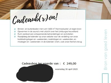 Vente: Bon cadeau Séjour à Thermae 2000 - Valkenburg (249€)