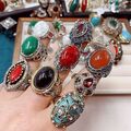 Bulk Lots: 100pcs vintage fashion turquoise rings