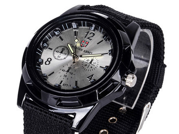 Bulk Lots: 100pcs Fashionable nylon woven strap watch sports military watch