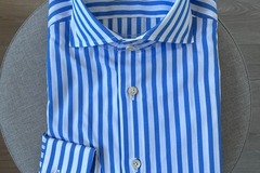 Selling with online payment: [EU] NWT Cavour Sartoria handmade blue striped shirt, size 15.5