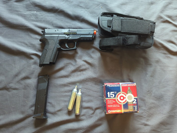 Selling: Swiss Arms Replica Sig Sauer SP2022 w/ Holster & Canisters