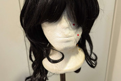 Selling with online payment: Medium Length Black Curly mullet wig