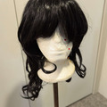 Selling with online payment: Medium Length Black Curly mullet wig