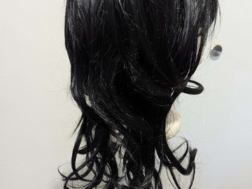 Selling with online payment: Medium Length Black Curly mullet wig