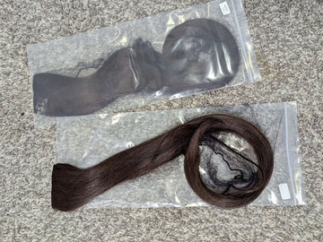 Selling with online payment: Brown Clip-in Hair Extensions (x2)