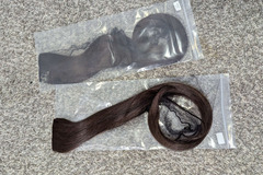 Selling with online payment: Brown Clip-in Hair Extensions (x2)