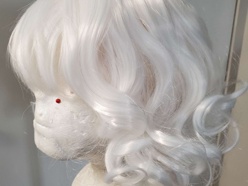 Selling with online payment: White Medium Curly Wig
