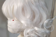 Selling with online payment: White Medium Curly Wig