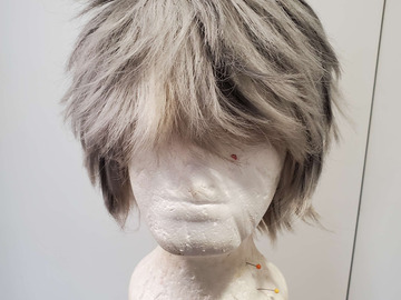 Selling with online payment: Hand-dyed Gray Wig with Black/Gray Highlights