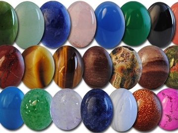 Bulk Lots: 200--Genuine Semi Precious Cabachons-12x10mm ovals-$0.50 pcs