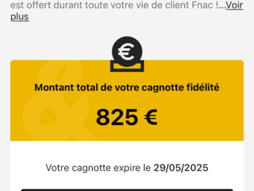 Vente: e-Carte cadeau FNAC & DARTY (825€)