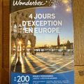 Vente: Coffret Wonderbox "4 jours d'exception en Europe" (449,90€)