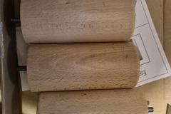 Vente: 4 pieds sommier lit ronds bois massif 