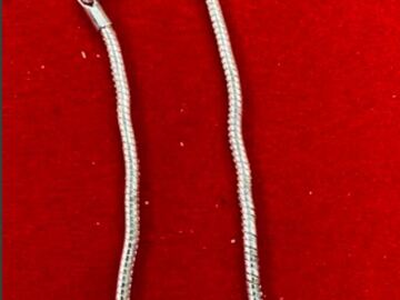 Bulk Lots: 80 pcs--3MM Snake Chain 24" plated silver--$1.25 pcs