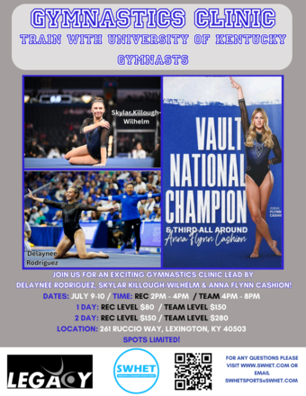 (Rec 2 day event) Legacy Gymnastics Univeristy of Kentucky Clinic