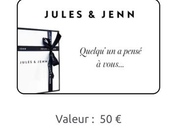 Vente: e-Carte cadeau Jules & Jenn (50€)