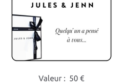 Vente: e-Carte cadeau Jules & Jenn (50€)
