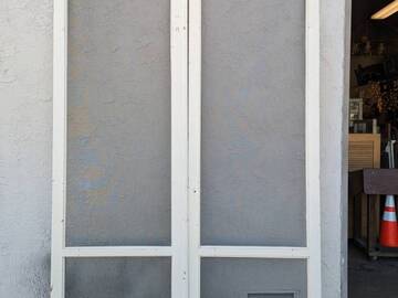 Selling: Vintage 9ft H Redwood Screen French Doors