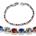 Bulk Lots: 100 pcs-Patriotic 7" RED/WHITE/BLUE Bracelets-$1.49 ea